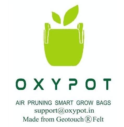 Oxypot Fabric Grow Bags 350 GSM (5 Gallons), 12 X 12 Inches- Pack of 5
