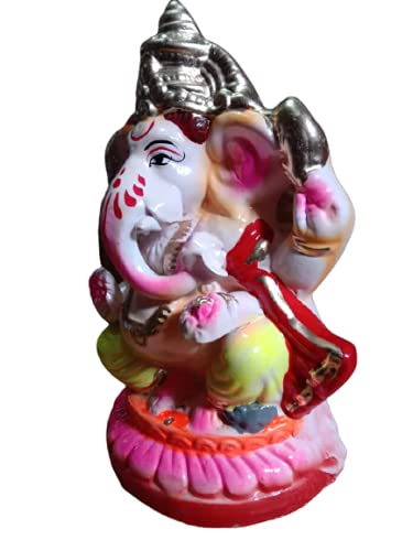 Om Craft Villa Eco-friendly Multicolour Ganesha Statue (8 Inches)