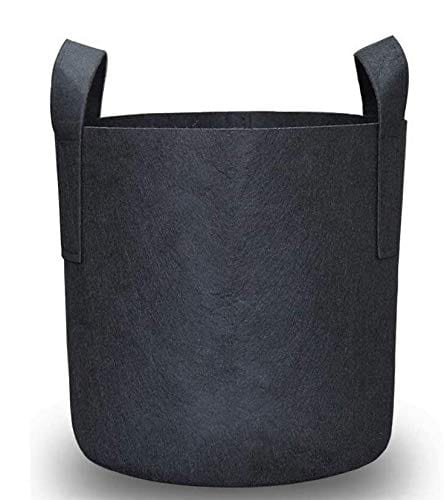 Oxypot Polyester Fabric Grow Bags (Black, 11x11.5 Inches)- Pack of 5