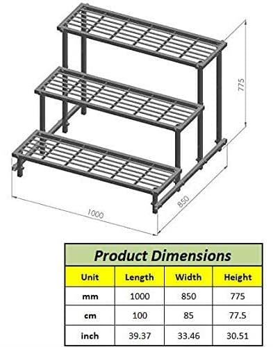 Akura 3-Step Metal Planter Stand