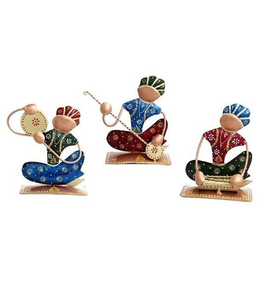 Orbit Art Gallery Decorative Handicraft Iron Rajasthani Musician Showpiece Collectible Figurines