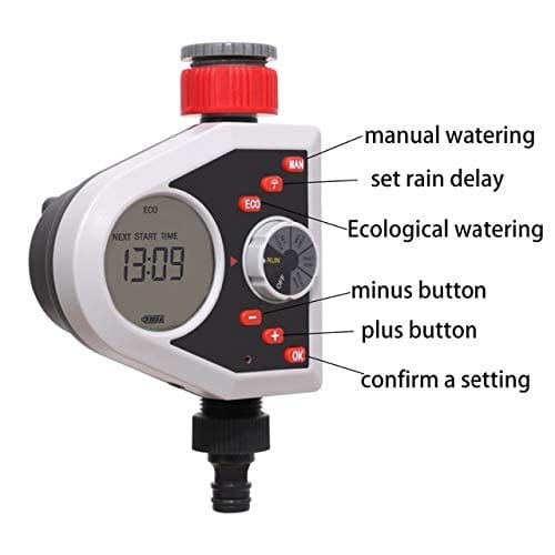 Aqualin Drip Irrigation Water Timer With Solenoid Valve (Fully Automatic, LCD Display And Batteries Included)