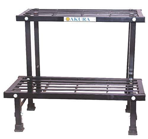 Akura 2-Step Metal Planter Stand (Size: W-60 cm x D-52.5 cm x H-47.5 cm)