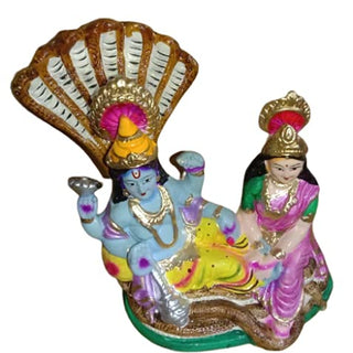 Snake Vishnu Ji Clay Statue