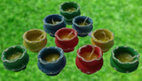 Om Craft Villa Earthen Clay Wax-Filled Round Diyas - Set Of 10