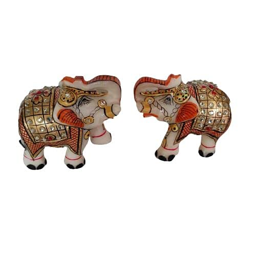 Orbit Art Gallery Divine Spiritual Handmade Decorative Feng Shui Elephant (5 Inches) - Set of 2