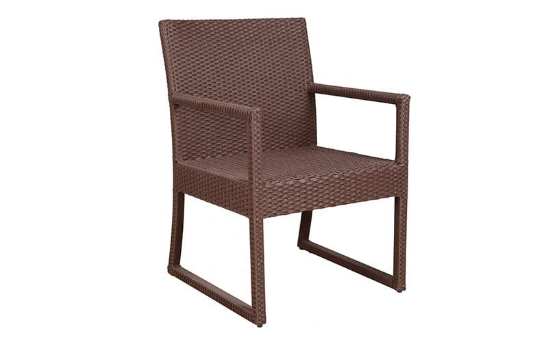 Dreamline Garden Patio Coffee Table Set (1+2), 2 Chairs And Small Square Table (Brown)