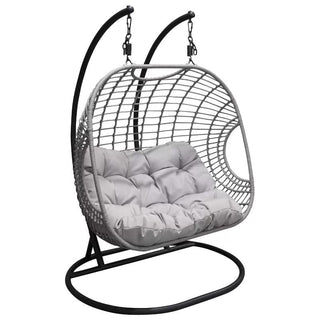 Hanging Swing With Stand For Balcony/Garden Swing (Double Seater, Silver)
