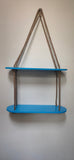 Rectangle Oval Blue Wood Shelf