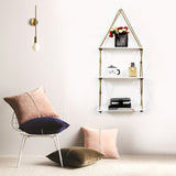 3-Tier Wall Hanging Shelf With Cross Jute Rope