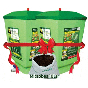 MyGreenBin Combo Of Greenrich Composter (50 Ltr) With Microbes (10 Ltr)