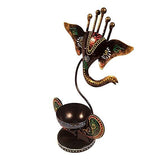 Naturals Export Ganesha Design Hanging Lantern/Lamp with T-Light Holder (Black) - 11 Inches