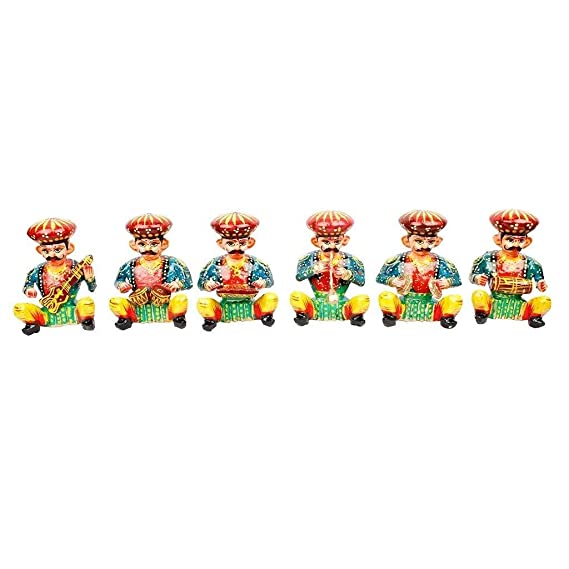 Naturals Export Gomati Ethnic Handicrafts Musician Bawla Wood Set (6 Piece)