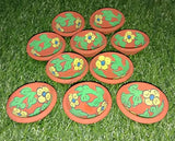 Om Craft Villa Handmade Multicolour Mitti Diyas (Set Of 10)