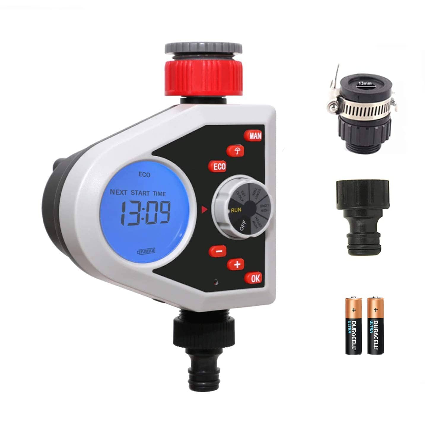 Aqualin Drip Irrigation Water Timer With Solenoid Valve (Fully Automatic, LCD Display And Batteries Included)