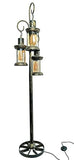 Naturals Export Bright Rustic Iron Floor Lamp with 3 Shades