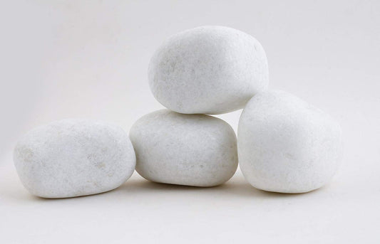 StonesForever Snow-White Pebbles (5 Kgs, 3-5 Inches)