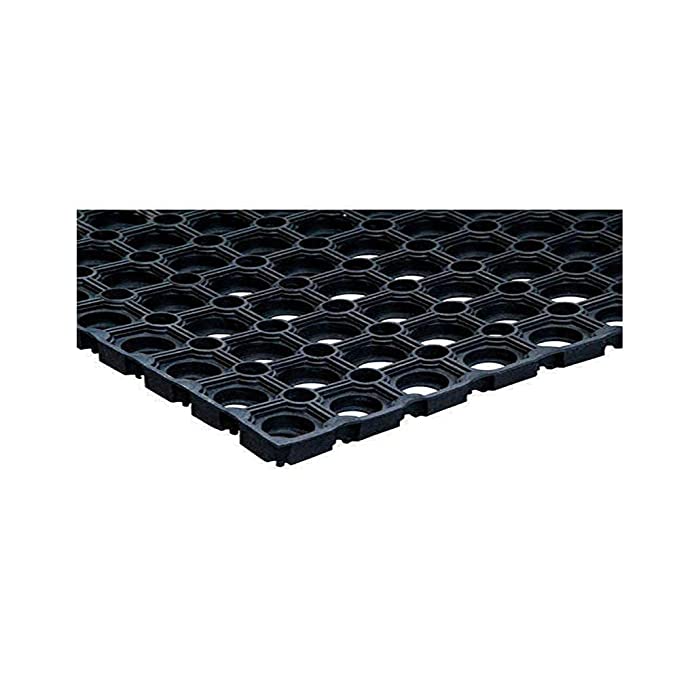 Mats Avenue Rubber Outdoor Doormat (40x60cm, Black with Holes) - Set of 5