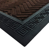 Mats Avenue PP and Rubber Backed Geometrical Pattern Door Mat (50x80cm), Brown