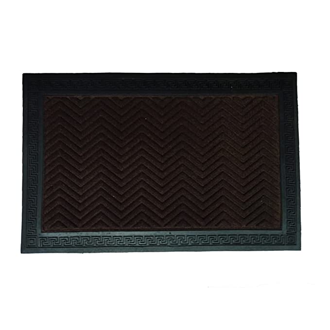 Mats Avenue PP and Rubber Backed Geometrical Pattern Door Mat (50x80cm), Brown