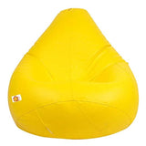 Kushuvi Classic Tear-Drop Shape Bean Bag With Beans (Yellow)