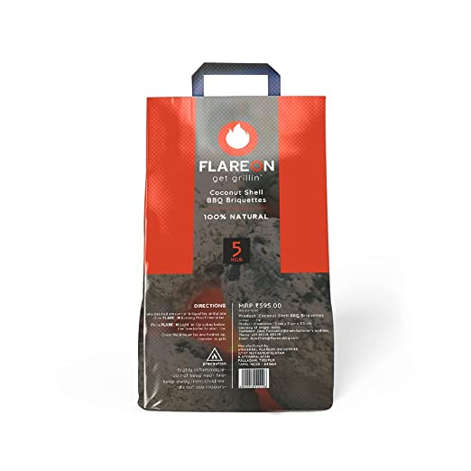 Flareon Coconut Charcoal Shell Barbeque (BBQ) Grill Briquettes