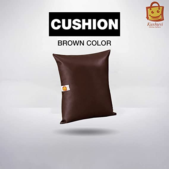 Kushuvi Faux Leather Bean Bag Lounger & Puff Stool (Dark Brown) With Beans