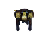 Orbit Art Gallery Elephant Shaped Brown Handcrafted Wooden Stool Cum Side Table (12 Inch)
