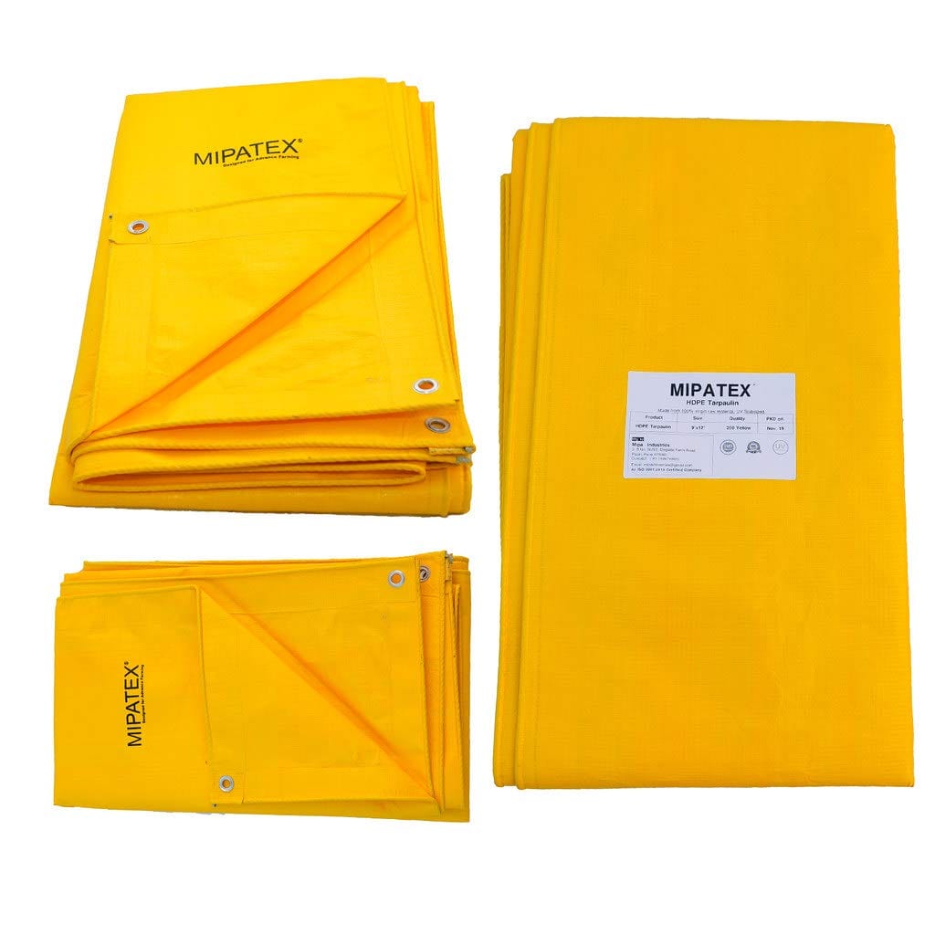 Mipatex Tarapaulin Sheet (36ft x 30ft, 200 GSM, Yellow)