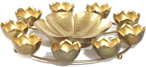 Naturals Export Lotus Urli Bowl/Tealight Candle Holder (12x12x3 Inches)