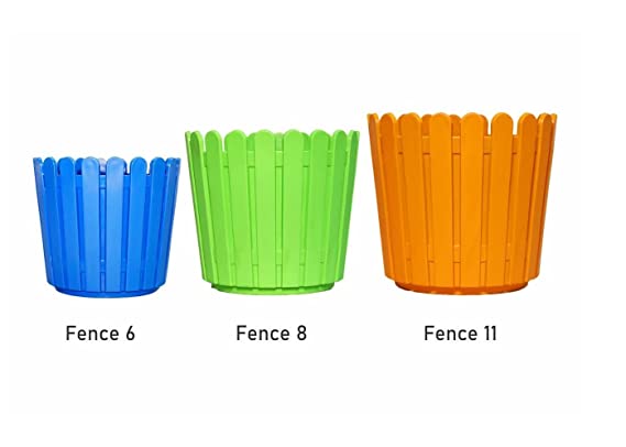 VGreen Garden Mix Color Fence Pot Planter (Set of 3)