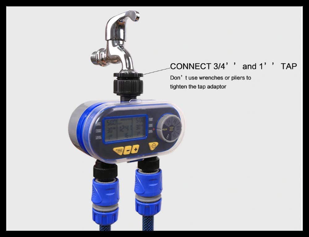 Aqualin Two Outlet Solenoid Garden Drip Irrigation Timer (Batteries Included)