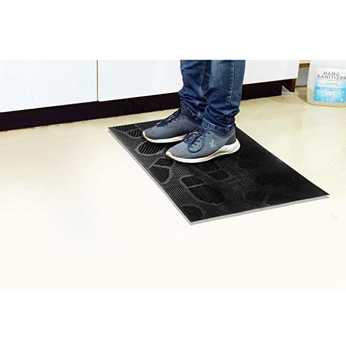 Mats Avenue Shoe Pad Design Rubber Door Mat (45x75cm), Black