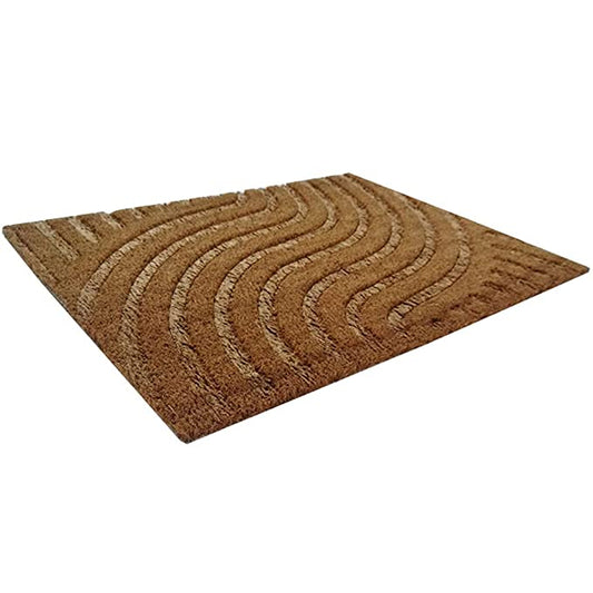 Mats Avenue Coir and Latex Backed Hand Shaped Door Mat (40x60cm), Beige Color