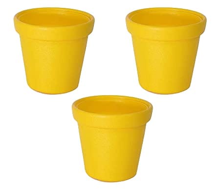 VGreen Plastic Planter Round Pots (Set of 3)