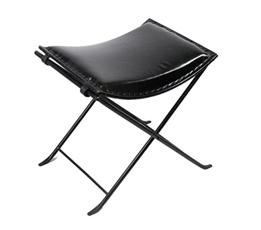 Orbit Art Gallery Leather Butterfly Folding Chair Cum Stool (Darkbrown) (17x19x18 Inches)