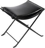 Naturals Export Handmade Leather Butterfly Folding Chair with Powder Coated (Dark Brown) - 17x19x18 Inches