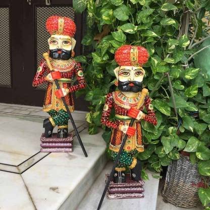 Naturals Export Wooden Handmade Darbaan Figurine (Set of 2) - 12 Inches