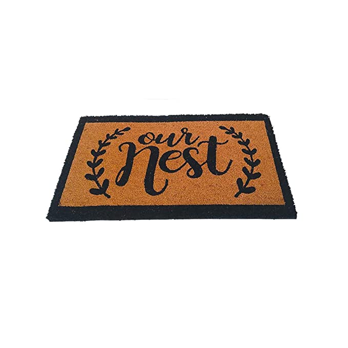 Mats Avenue Home Theme Printed Natural Coir Door Mat (40x60cm), Brown