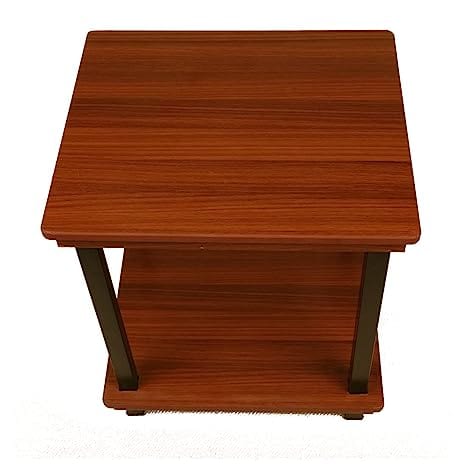 Raytrees Metal Wooden Table- Brown Colour