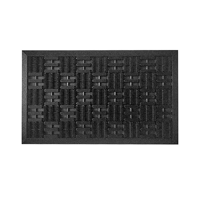 Mats Avenue Anti Slippery Black Pin Dot Rubber Doormat (46x76cm)