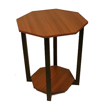 Raytrees Home Octagonal Wooden and Metal Table, Beige