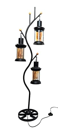 Orbit Art Gallery Tree Design Bright Rustic Iron Floor Lamp with 3 Shade