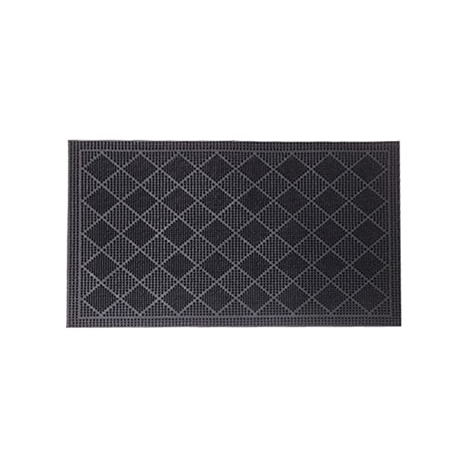 Mats Avenue Two Mystery Diamond Design Rubber Pin Dot Anti Slippery Doormats (45x70cm), Black