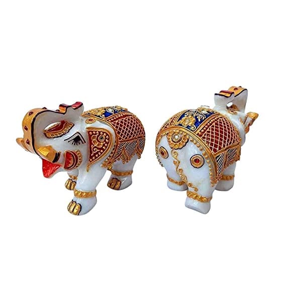 Naturals Export Divine Spiritual Handmade Decorative Feng Shui Elephant (5 Inches) - Set of 2