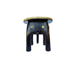 NATURALS EXPORT Brown Elephant Shaped Handpainted Wooden Stool Cum Side Table (12 Inches)