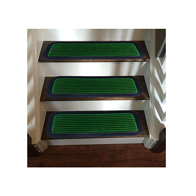 Mats Avenue Step and Stair Anti Skid Multi Purpose, Washable Rubber and Polypropylene Mat (25x60 cm) Set of 3