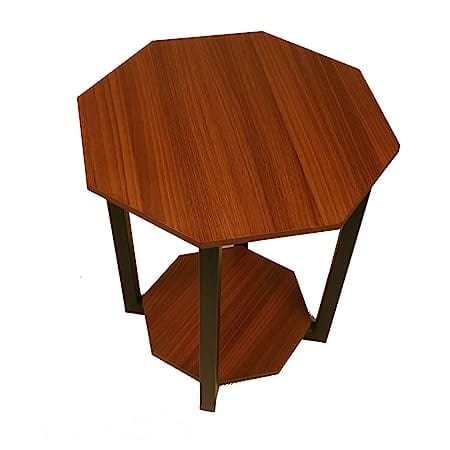 Raytrees Home Octagonal Wooden and Metal Table, Beige