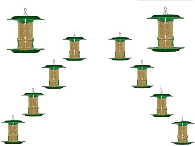 Amijivdaya Bird Feeder With Hut (Small, Green)