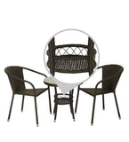 Dreamline Outdoor Furniture Garden Patio Seating Set, 2 Chairs And Table Set (Black)